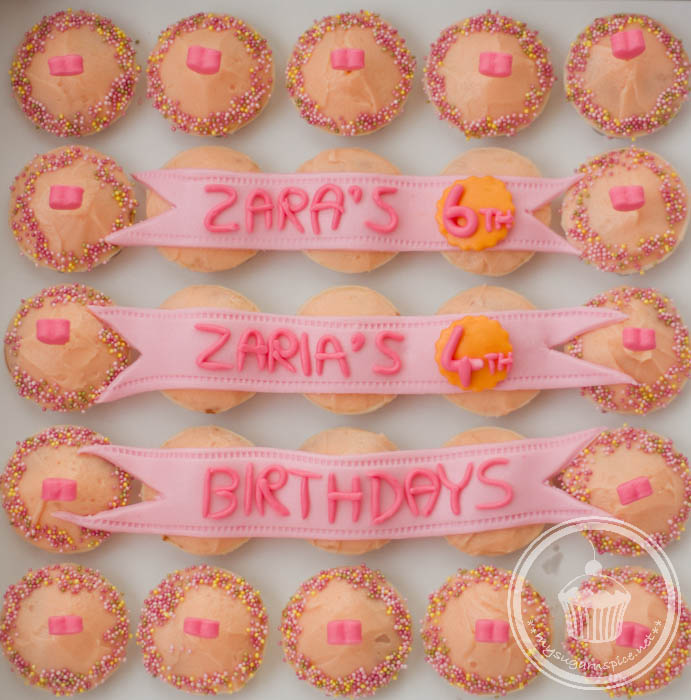 Girls' cupcake for joint birthday celebration in school